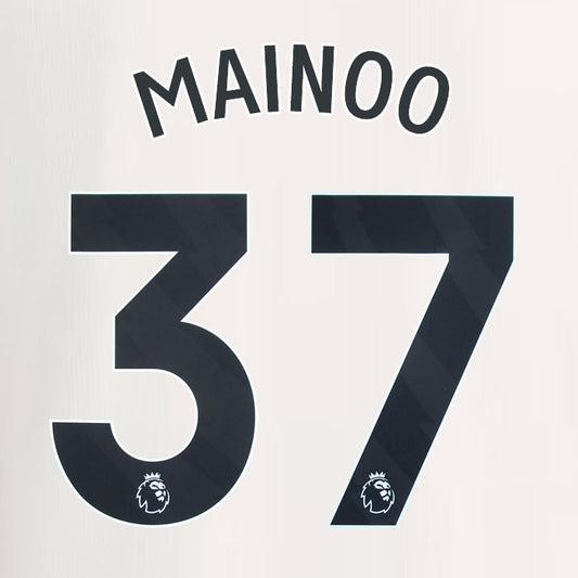 2023 2024 MANCHESTER UNITED MAINOO 37 3rd BLACK PLAYER SIZE NAMESET