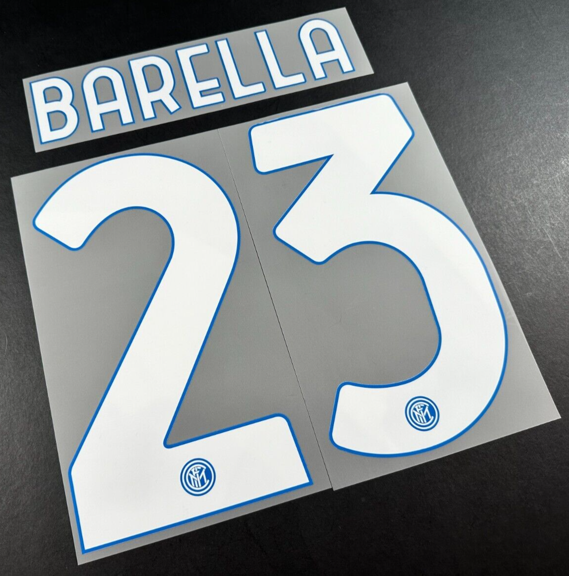 INTER MILAN 2020 2021 BARELLA 23 OFFICIAL HOME WHITE PLAYER SIZE NAMESET
