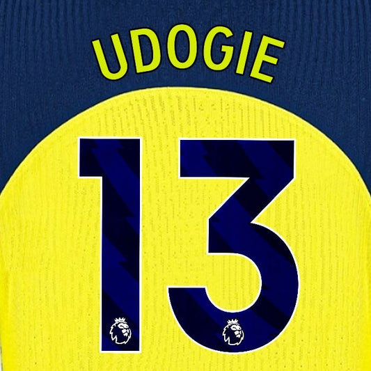 2025 2026 TOTTENHAM UDOGIE 13 3RD PLAYER SIZE NAME SET