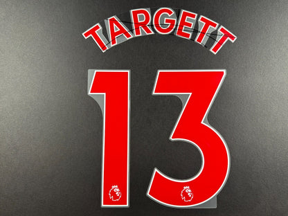 NEWCASTLE 2022-23 TARGETT 13 OFFICIAL AVERY DENNISON RED PLAYER SIZE NAME SET