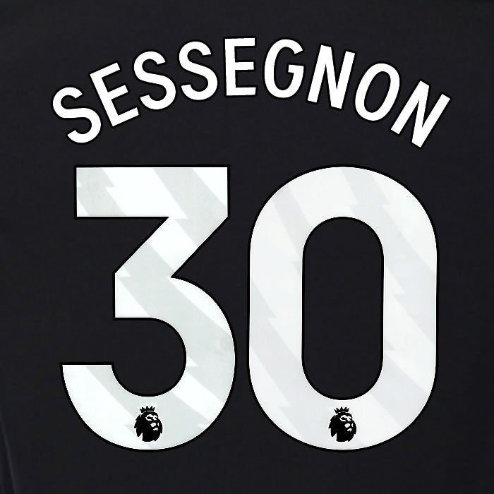 2025 2026 OFFICIAL FULHAM SESSEGNON 30 WHITE 3RD PLAYER SIZE NAMESET