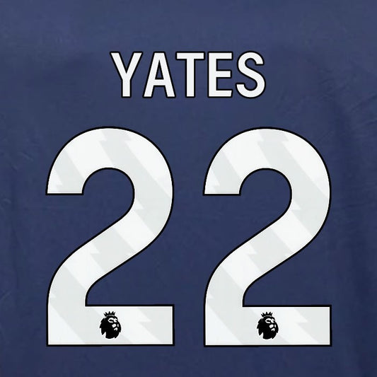 2023 2024 OFFICIAL NOTTINGHAM YATES 22 WHITE 3RD PLAYER SIZE NAMESET
