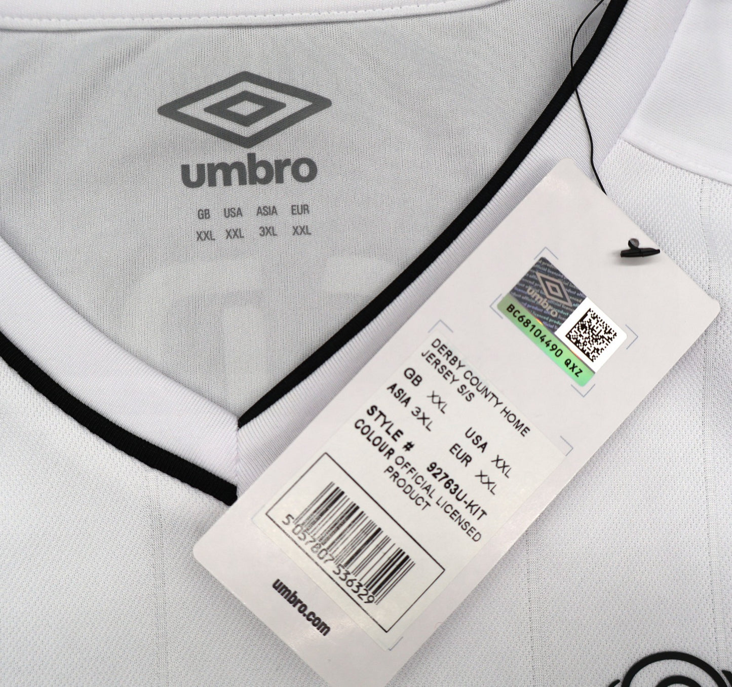 BNWT 2020 2021 DERBY HOME UMBRO FOOTBALL SHIRT WISDOM 2 MEN'S XXL