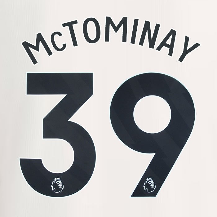 2023 2024 MANCHESTER UNITED McTOMINAY 39 3rd BLACK PLAYER SIZE NAMESET