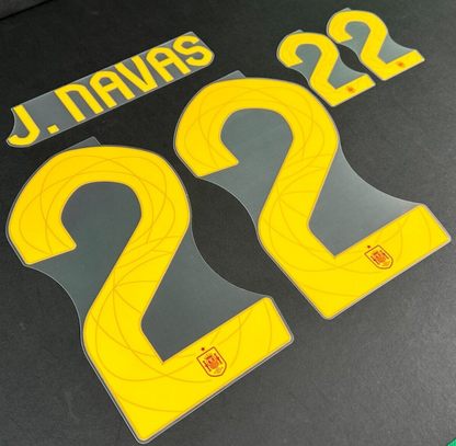 SPAIN 2024 2025 OFFICIAL AVERY DENNISON J. NAVAS 22 HOME PLAYER SIZE NAMESET