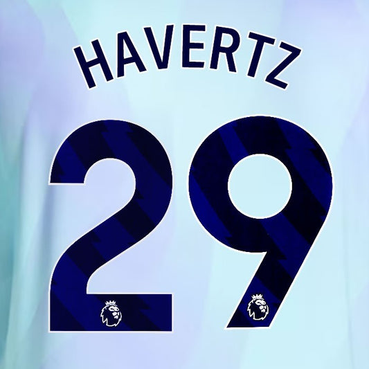 2024 2025 ARSENAL HAVERTZ 29 BLUE 3RD OFFICIAL PLAYER SIZE NAMESET