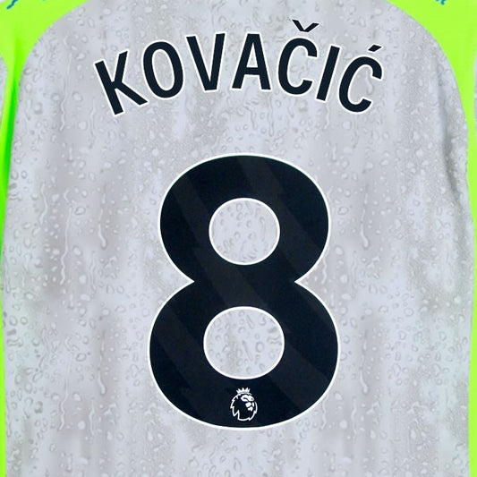 2025 2026 MANCHESTER CITY KOVACIC 8 BLACK 3RD PLAYER SIZE NAME SET