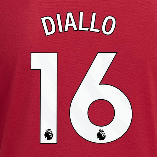 2023 2024 MANCHESTER UNITED DIALLO 16 HOME WHITE PLAYER SIZE NAMESET