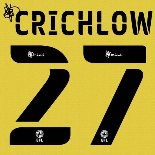 HUDDERSFIELD 2020 2021 OFFICIAL CRICHLOW 27 3RD PLAYER SIZE NAME SET