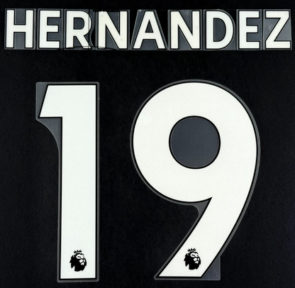 LEEDS UNITED 19-23 HERNANDEZ 19 OFFICIAL AVERY DENNISON WHITE PLAYER SIZE SET