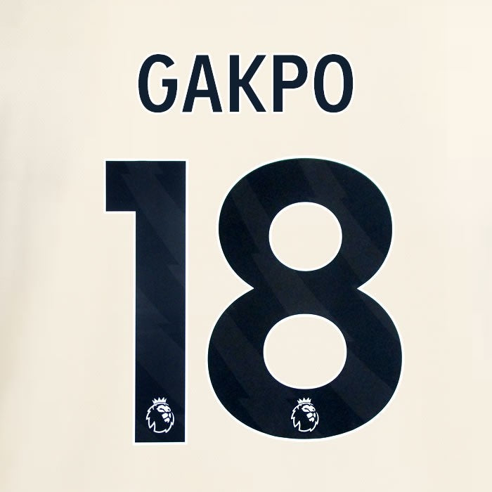 2025 2026 OFFICIAL LIVERPOOL GAKPO 18 BLACK AWAY PLAYER SIZE NAMESET