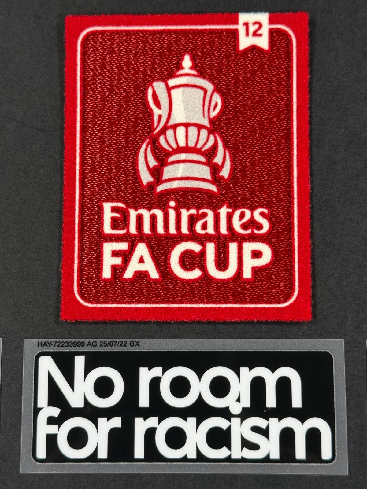 2024 OFFICIAL SPORTING ID EMIRATES x 12 MAN UNITED FA CUP + NRFR PATCH SET