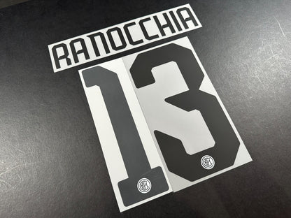 INTER MILAN 2019 2020 RANOCCHIA 13 OFFICIAL AWAY BLACK PLAYER SIZE NAMESET