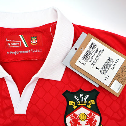BNWT 2024 2025 WREXHAM A.F.C MACRON HOME SHIRT MULLIN 10 + PATCHES / SMALL