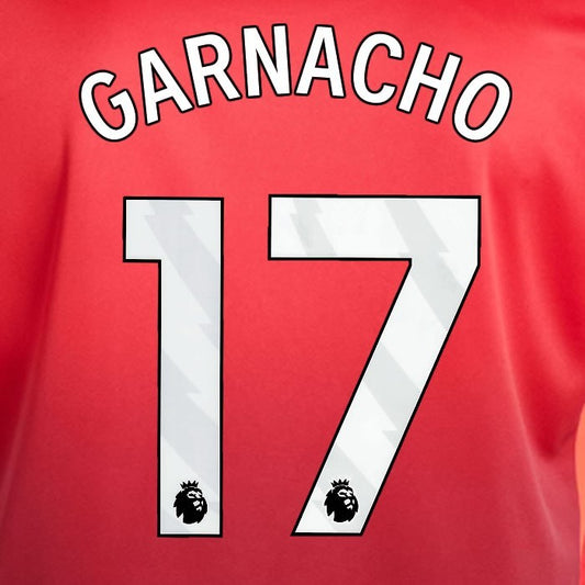 2024 2025 MANCHESTER UNITED GARNACHO 17 HOME WHITE PLAYER SIZE NAMESET