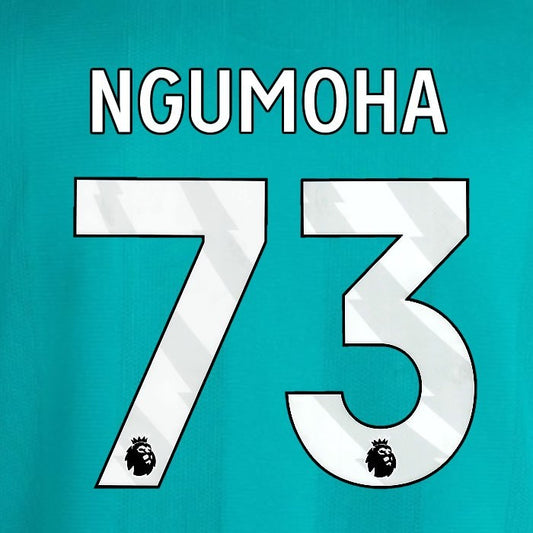 2025 2026 OFFICIAL LIVERPOOL NGUMOHA 73 WHITE 3RD PLAYER SIZE NAMESET