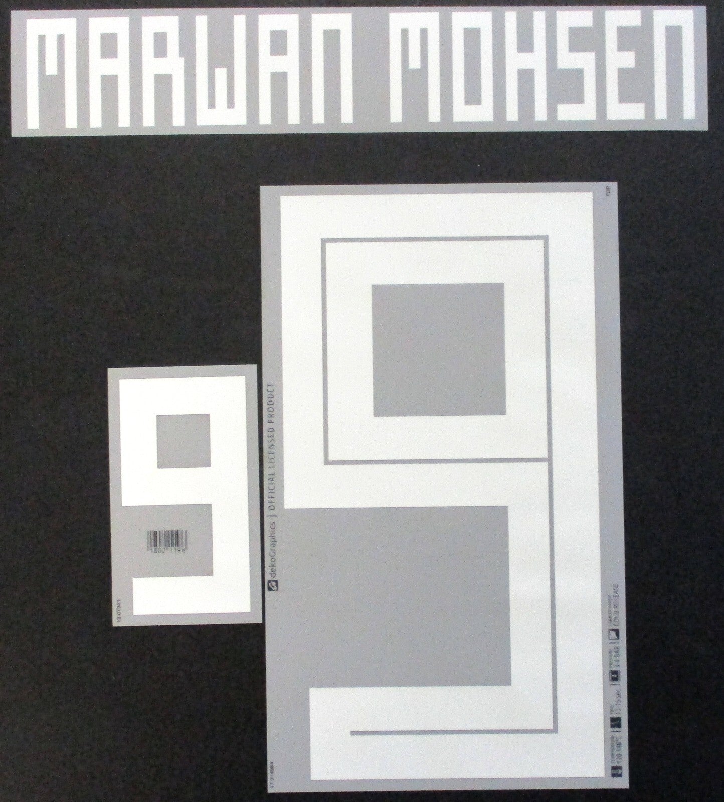 2018 WORLD CUP OFFICIAL EGYPT MARWAN MOHSEN 9 HOME PLAYER SIZE NAMESET