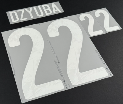 RUSSIA 2020 / 2021 OFFICIAL DZYUBA 22 WHITE PLAYER SIZE NAMESET 265MM