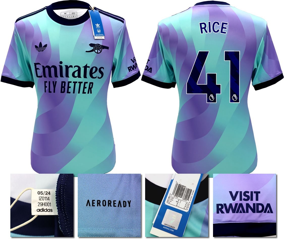 BNWT 2024/2025 ARSENAL F.C. ADIDAS 3RD SHIRT RICE 41