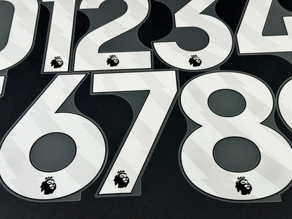 2025  2026 OFFICIAL AVERY DENNISON PREMIER LEAGUE WHITE PLAYER SIZE NUMBERS