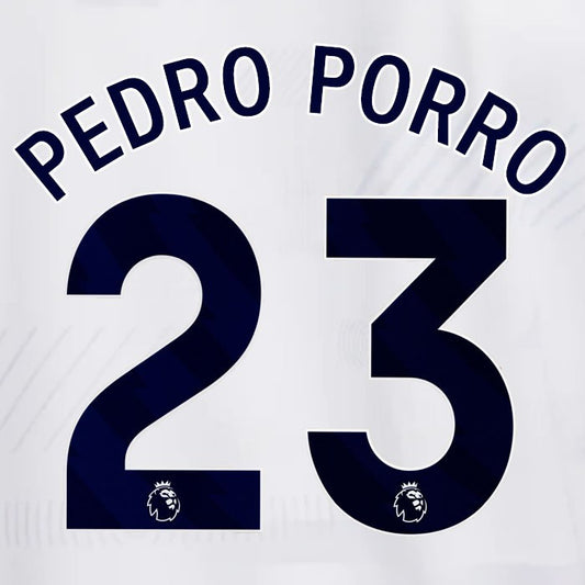 SPURS 2023 2024 PEDRO PORRO 23 BLUE HOME PLAYER SIZE NAME SET