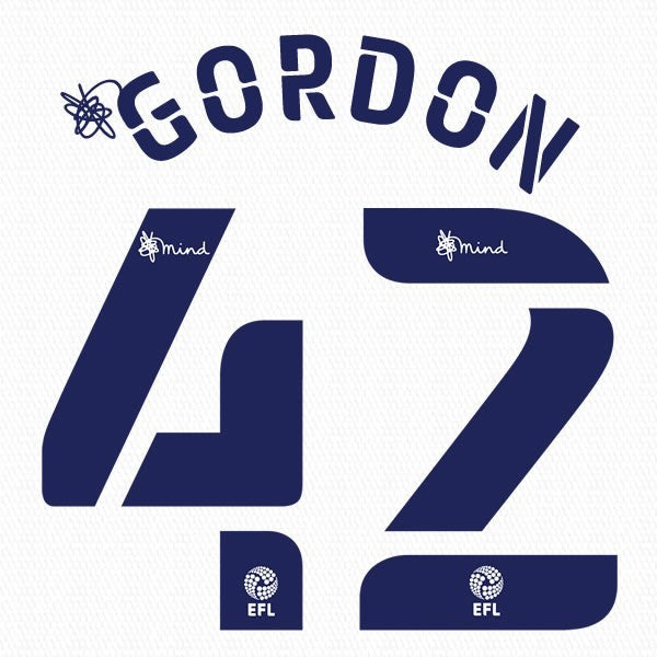 PRESTON 2020 2021 OFFICIAL GORDON 42 HOME PLAYER SIZE NAME SET