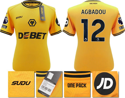 BNWT 2024 2025 WOLVES SUDU HOME SHIRT AGBADOU 12 + PATCHES