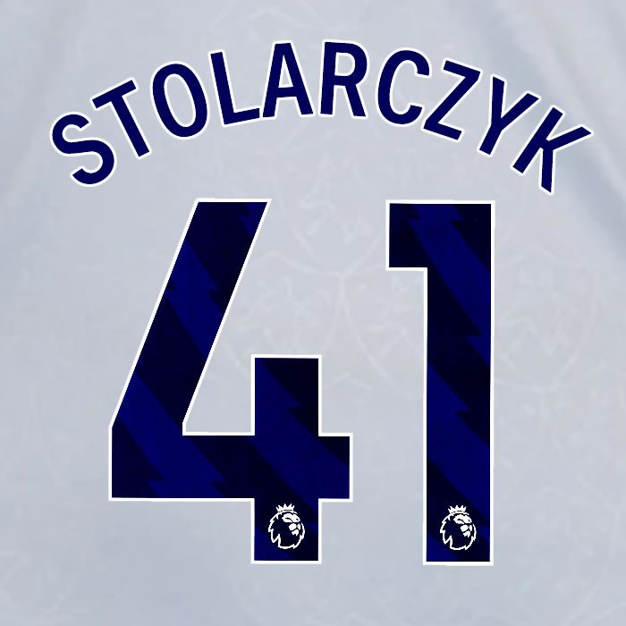 2024 2025 OFFICIAL LEICESTER CITY STOLARCZYK 41 BLUE 3RD PLAYER SIZE NAME SET