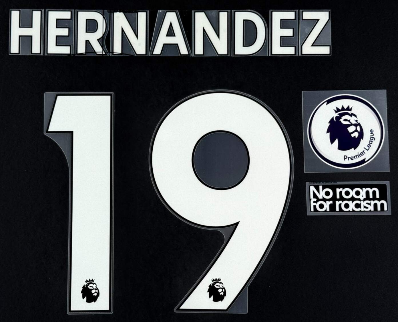 LEEDS UNITED 19-23 HERNANDEZ 19 OFFICIAL AVERY DENNISON WHITE + PATCH SET
