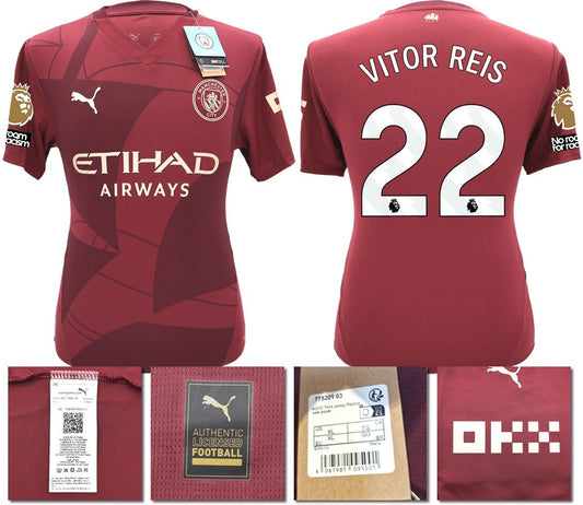 BNWT 24 25 MAN CITY PUMA THIRD VITOR REIS 22 + PATCHES FOOTBALL SHIRT MENS XL