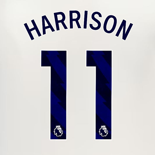 2024 2025 EVERTON HARRISON 11 OFFICIAL BLUE 3RD PLAYER SIZE NAMESET