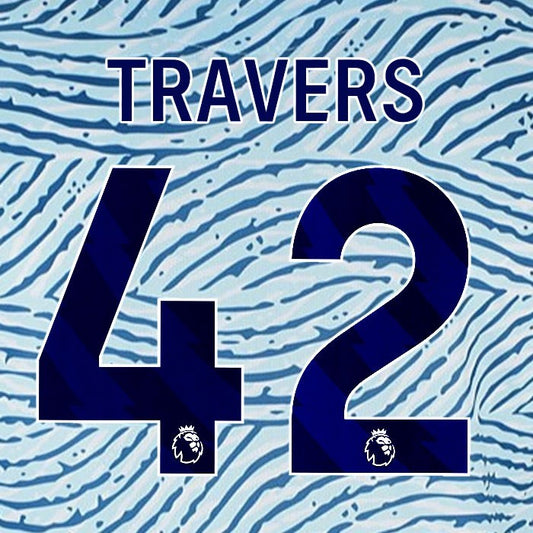 2023 2024 BOURNEMOUTH TRAVERS 42 BLUE AWAY PLAYER SIZE NAME SET