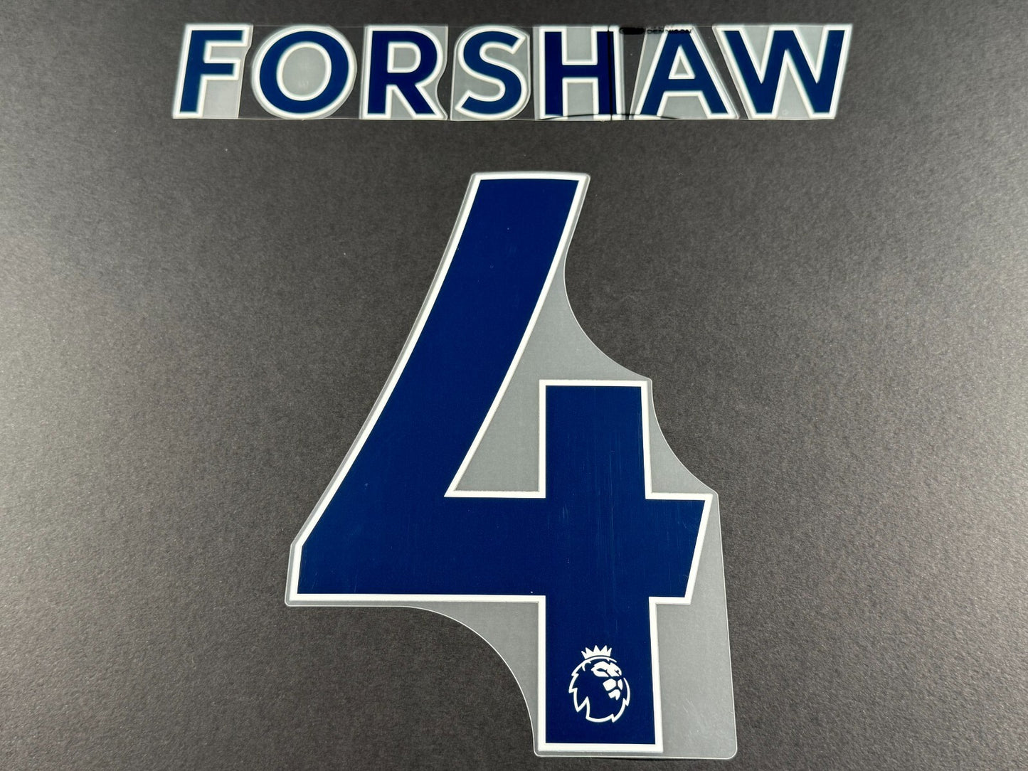 LEEDS UNITED 2022 2023 FORSHAW 4 OFFICIAL AVERY BLUE PLAYER SIZE NAME SET