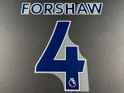 LEEDS UNITED 2022 2023 FORSHAW 4 OFFICIAL AVERY BLUE PLAYER SIZE NAME SET