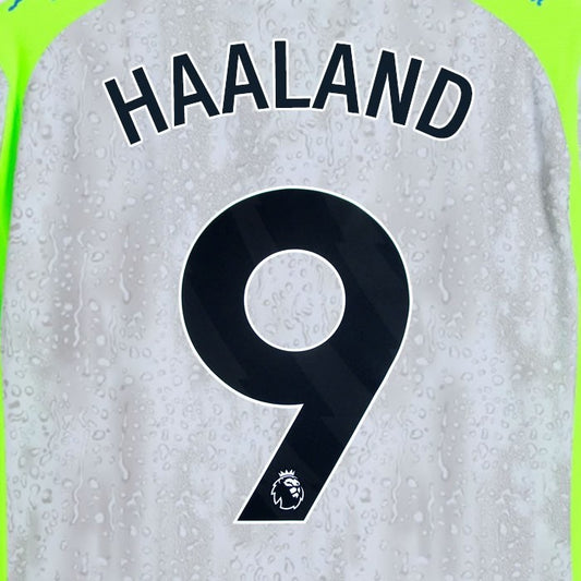 2025 2026 MANCHESTER CITY HAALAND 9 BLACK 3RD PLAYER SIZE NAME SET
