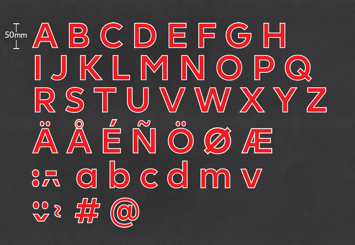 2019 - 2023 OFFICIAL AVERY DENNISON PREMIER LEAGUE RED PLAYER SIZE LETTERS