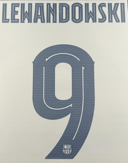 2023 2024 OFFICIAL BARCELONA LEWANDOWSKI 9 AWAY UCL NAMESET NAVY - PLAYER 255MM