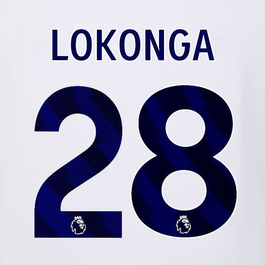 2023 2024 LUTON TOWN OFFICIAL LOKONGA 28 BLUE AWAY PLAYER SIZE NAMESET