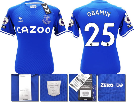 BNWT 2020 2021 HUMMEL EVERTON HOME SHIRT MEN'S GBAMIN 25 + PATCHES