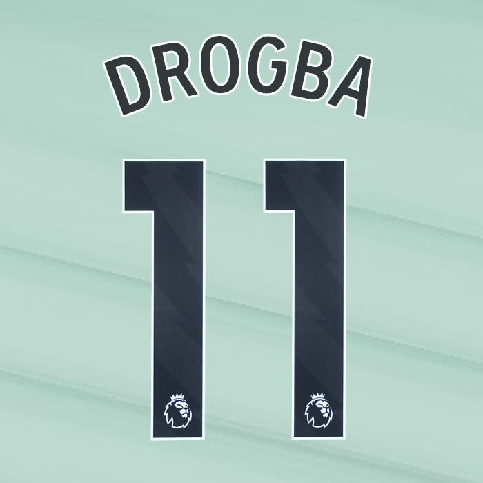 2023 2024 OFFICIAL CHELSEA DROGBA 11 BLACK 3RD PLAYER SIZE NAMESET