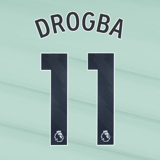 2023 2024 OFFICIAL CHELSEA DROGBA 11 BLACK 3RD PLAYER SIZE NAMESET