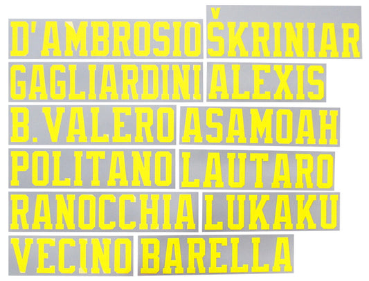 INTER MILAN 2019 2020 OFFICIAL 3RD THIRD PLAYER SIZE NAME BLOCKS