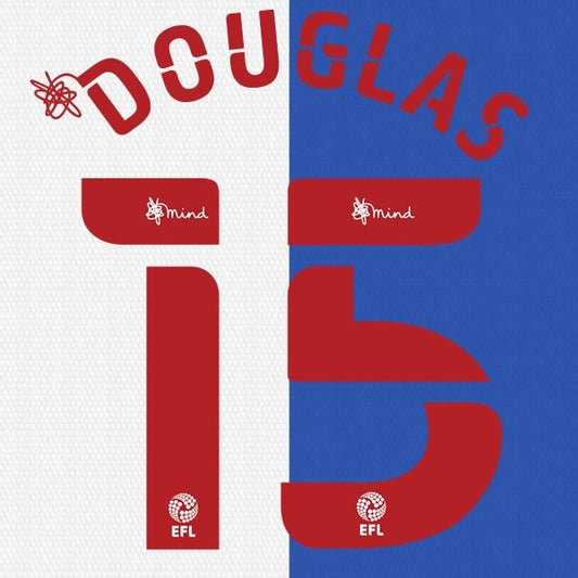 BLACKBURN 2020 2021 OFFICIAL DOUGLAS 15 HOME PLAYER SIZE NAME SET