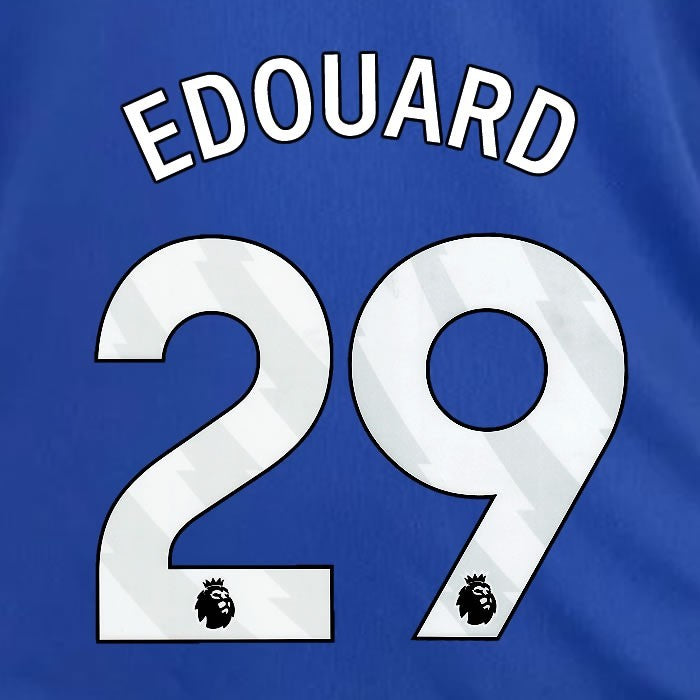 2024 2025 OFFICIAL LEICESTER CITY EDOUARD 29 WHITE HOME PLAYER SIZE NAME SET