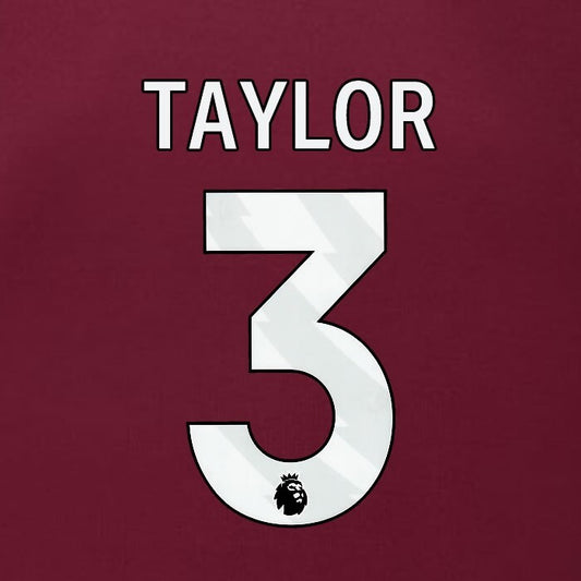 2023 2024 BURNLEY TAYLOR 3 OFFICIAL WHITE HOME PLAYER SIZE NAMESET