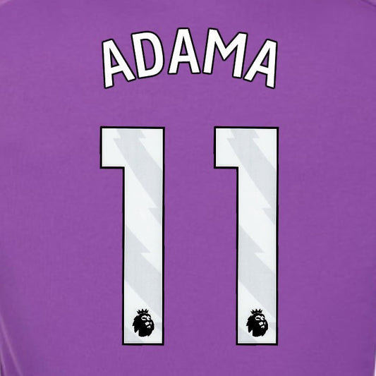 2024 2025 OFFICIAL FULHAM ADAMA 11 WHITE 3RD PLAYER SIZE NAMESET