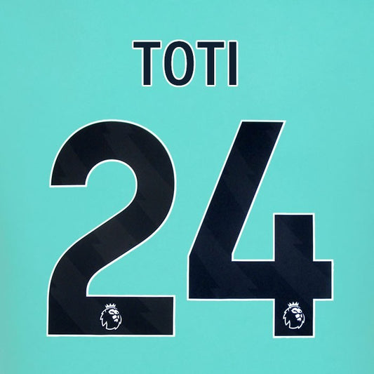 2025 2026 WOLVES AWAY BLACK TOTI 24 OFFICIAL PLAYER SIZE NAMESET