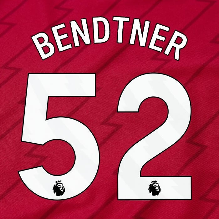 ARSENAL 2023/24 BENDTNER 52 OFFICIAL AVERY DENNISON WHITE PLAYER SIZE NAME SET