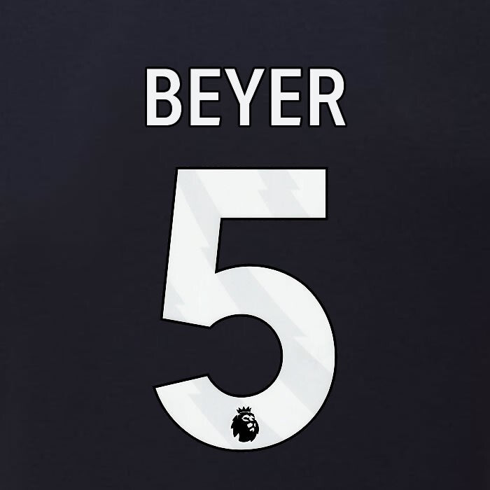 2023 2024 BURNLEY BEYER 5 OFFICIAL WHITE 3RD PLAYER SIZE NAMESET
