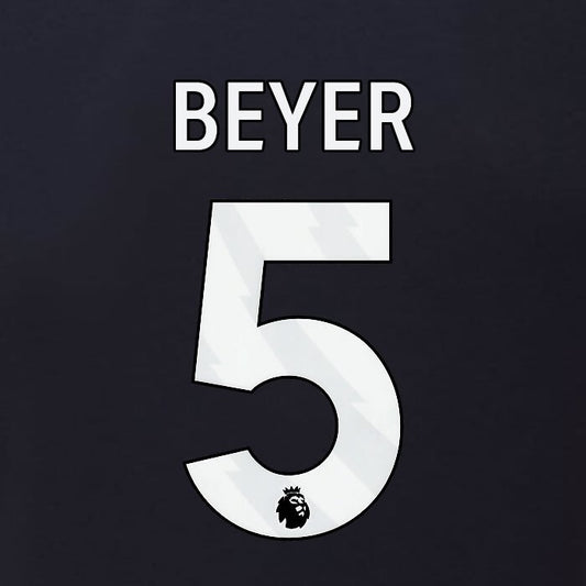 2023 2024 BURNLEY BEYER 5 OFFICIAL WHITE 3RD PLAYER SIZE NAMESET